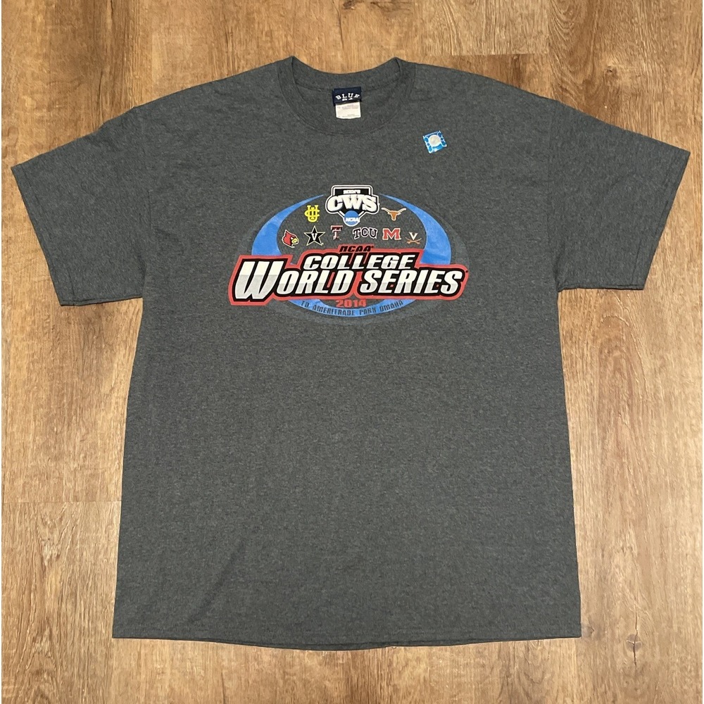 Omaha Baseball NCAA College World Series 2014 Gray Tshirt Men Size XL CWS NWOT